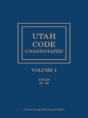 cover image of Utah Code Unannotated